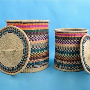 Xxl handwoven laundry basket with lid, woven bedroom floor basket, bathroom floor wicker, large storage organizer, entryway straw made bin
