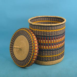 Large laundry basket, Xxl floor hamper, small laundry basket with lid, woven bedding floor storage, bathroom wicker basket, straw cloth bag