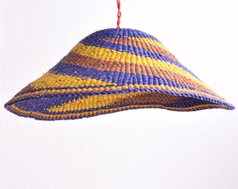 Colored cute Lampholder, Bolga basket woven chandelier, hanging light lampshade, ceiling lampshade, indoor lampholder, hanging bulbholder