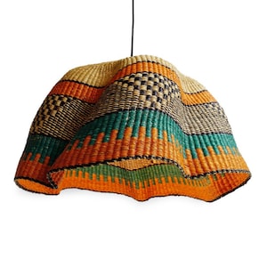 Handwoven Lampholder, Bolga basket woven chandelier, hanging light lampshade, ceiling lampshade, home rattan lampholder