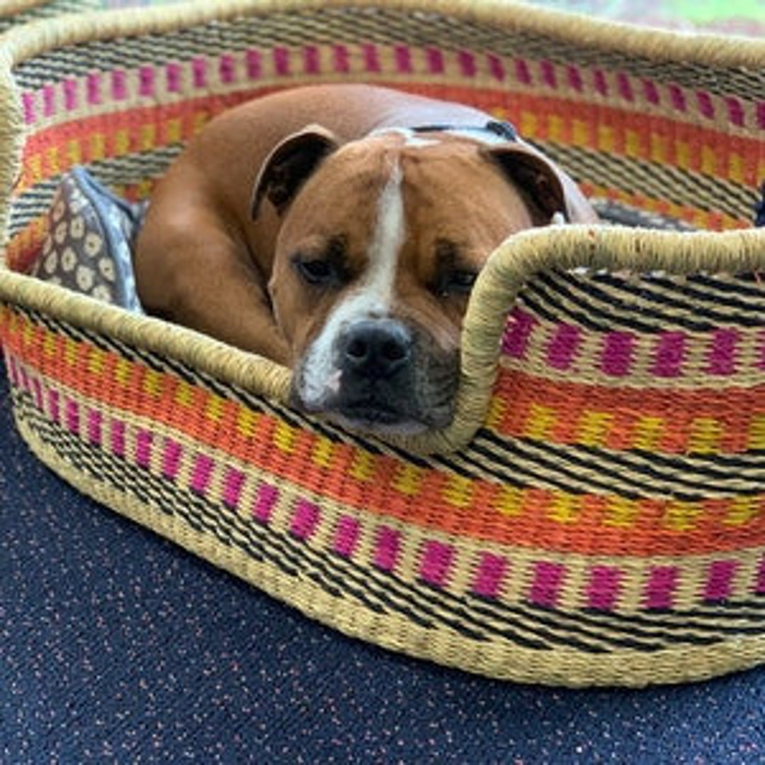 Comfortable Handwoven Dog Basket Pet Lovers Gift Big Dog Etsy