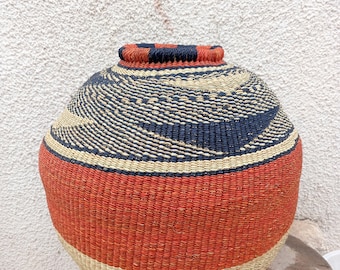 Jarrón de flores tejido de paja, maceta grande para interior, jarrón de flores de mimbre, cesta Bolga, jarrón de flores único, decoración de oficina, planta suculenta grande