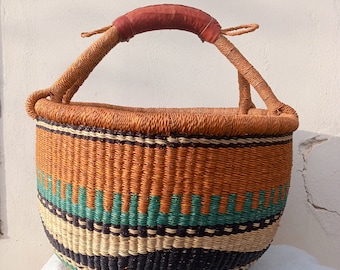 Kitchen storage basket, native basket, camp organizer basket, mini market basket, round wicker basket, basket for shopping, big straw tote