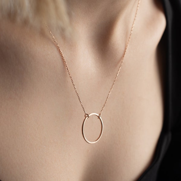 Gold Circle Necklace | Eternity Necklace | Karma Necklace | Layering Necklace | Delicate Necklace | Dainty Necklace |Gift for Wife(NCK-0169)