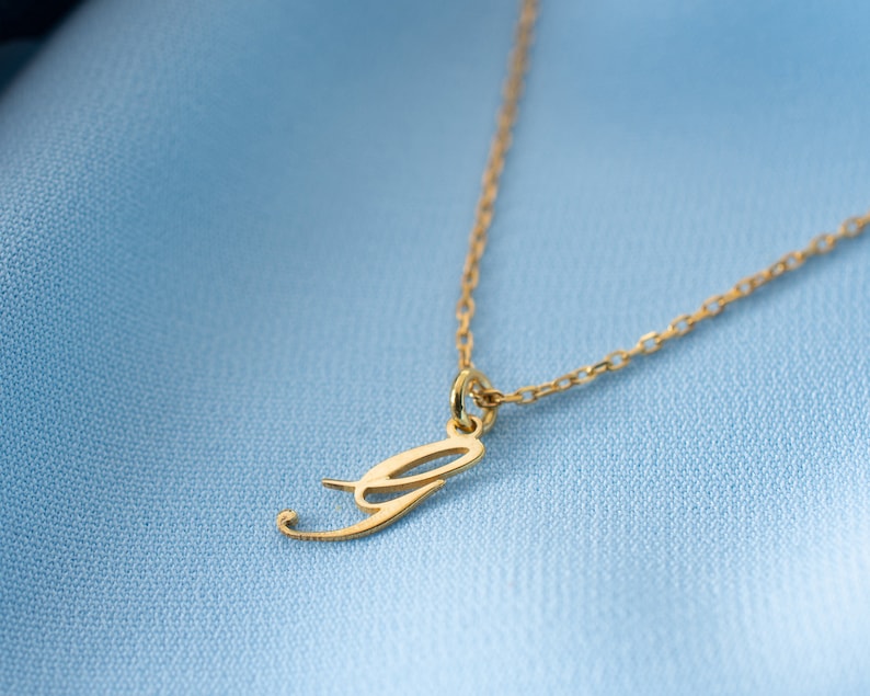 Tiny Gold Initial Necklace, Gold Letter Necklace, Gold Initial Jewelry, Bridesmaid Gift, Personalized Gold Jewelry,Custom NecklaceNck-0044 image 3