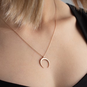 Crescent Moon Necklace - Etsy
