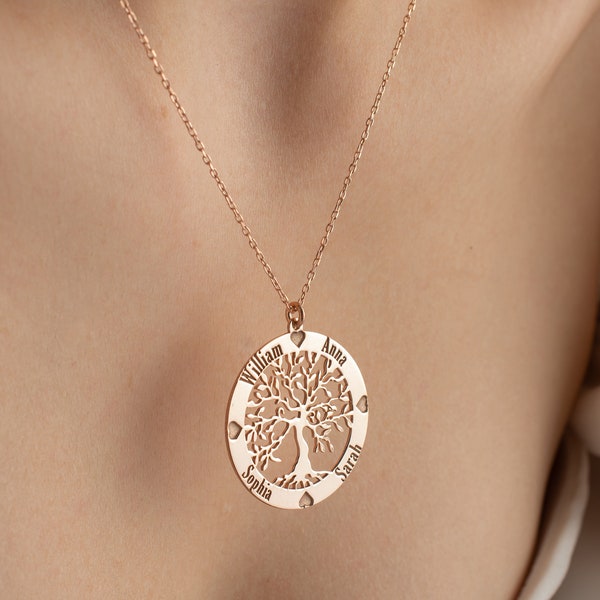 Tree of Life Necklace, Tree of Life Pendant, Tree Necklace, Family Tree, Anniversary Gifts, Mothers Day Gift, Christmas Gift, Gifts for Mom