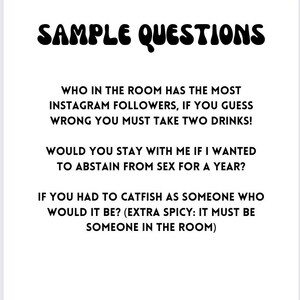 130 Ultimate Truth or Drink Questions List // Date Night Drinking Game Questions // Adult Only Party Game // Instant Download Drinking Game image 3