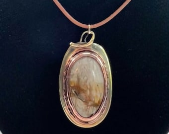 Collana con turchese naturale, collana con turchese nativo americano, collana con turchese boho del sud-ovest, collana con turchese bianco, oro, 2 toni