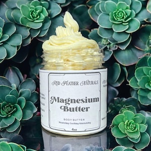 Organic Magnesium Body Butter, Unscented Magnesium Butter, Unscented Magnesium Cream, Relaxing, Sleep, Nighttime, Vegan, Leg Butter