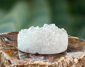 Druzy Geode Cabochon, Druzy Quartz Cabochon, Clear Quartz Cabochon, Sparkling, Drusy, Jewelry Making, Wire Wrapping