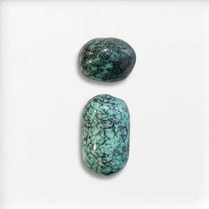 2-delige turkoois cabochon set / natuurlijk Hubei turkoois / Hubei turkoois cabochon / Los turkoois / Sieraden maken / cloud mountain