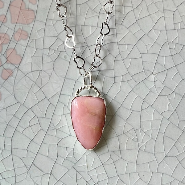 Pink Opal Necklace / Mothers Day Gift Necklace / Native American Necklace / Boho  Necklace / Opal Necklace / Sterling Silver Opal Necklace