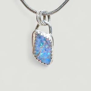 Australian Opal Necklace, Australian Boulder Opal Necklace, Sterling Silver Opal Necklace, Opal Jewelry, Boulder Opal Jewelry, October