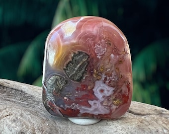 Cabochon di agata muschiata fasciata Agua Nueva, Cabochon di agata fasciata, Cabochon di agata muschiata / Cabochon di agata messicana, Rosso, Rosa