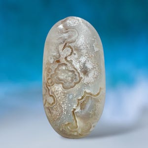 Blue Laguna Lace Mexican Agate Cabochon / Old Stock Lace Mexican Agate Cabochon / Crazy Lace / Laguna Lace Agate / Banded Agate Cabochon
