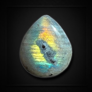 Beautiful Tropical Colored Labradorite Cabochon / Tropical Gemstone / Green Labradorite/ Orange Labradorite/ Yellow Labradorite