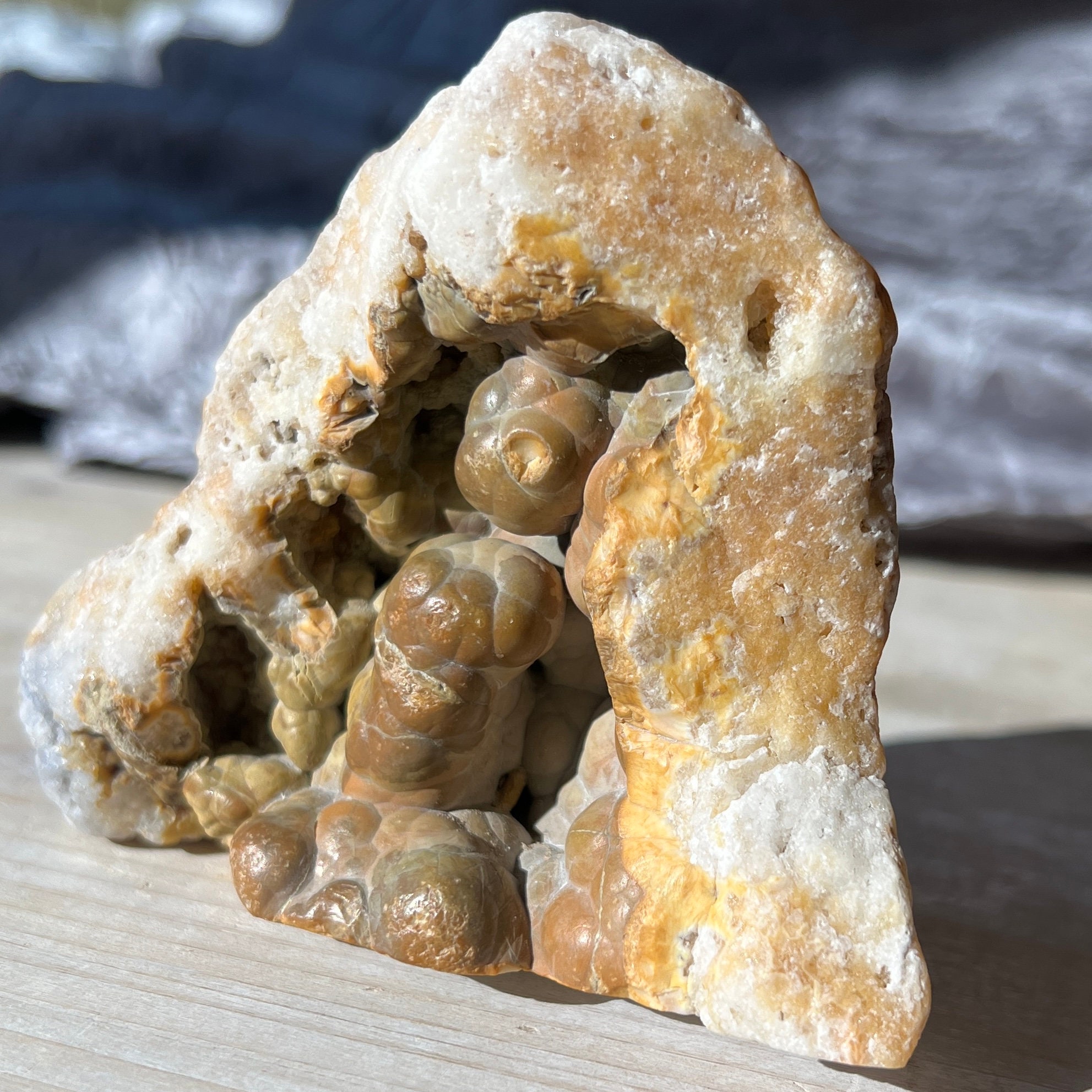 Botryoidal Radial Quartz 310g Botryoidal Alien Quartz Crystal Geode Specimen/ Botryoidal Quartz ...
