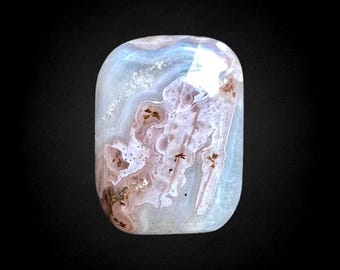 Cabochon di agata rosa Agua Nueva, rosa a bande, agata messicana, fortificazione, agata sfusa, cabochon per la creazione di gioielli, avvolgimento con filo metallico