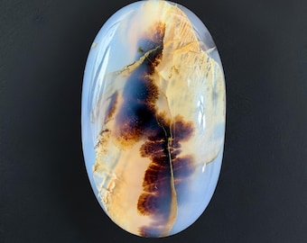 Cabochon panoramico di agata del Montana, agata del Montana, cabochon di agata dendritica, cabochon di agata, cabochon del Montana, creazione di gioielli