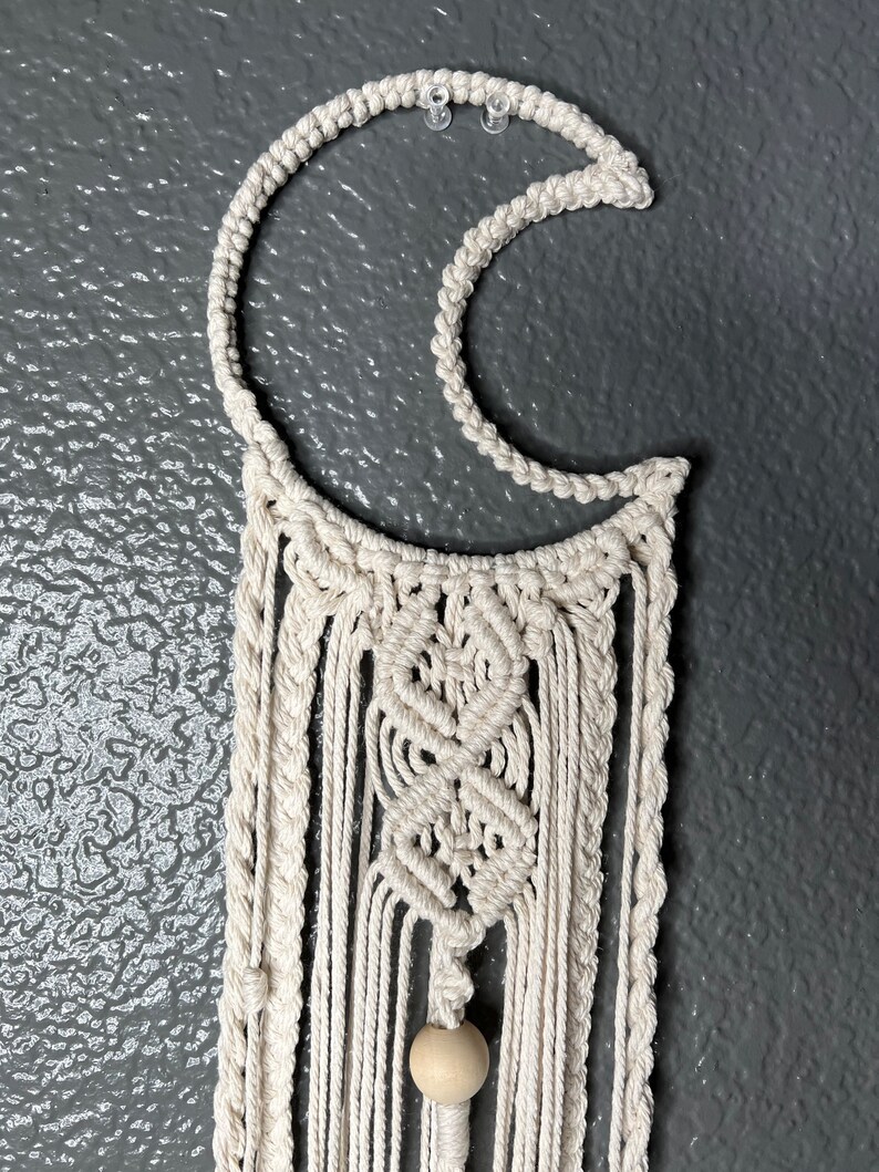 Macrame Crescent Moon Moon Wall Hanging Half Moon Macrame Etsy