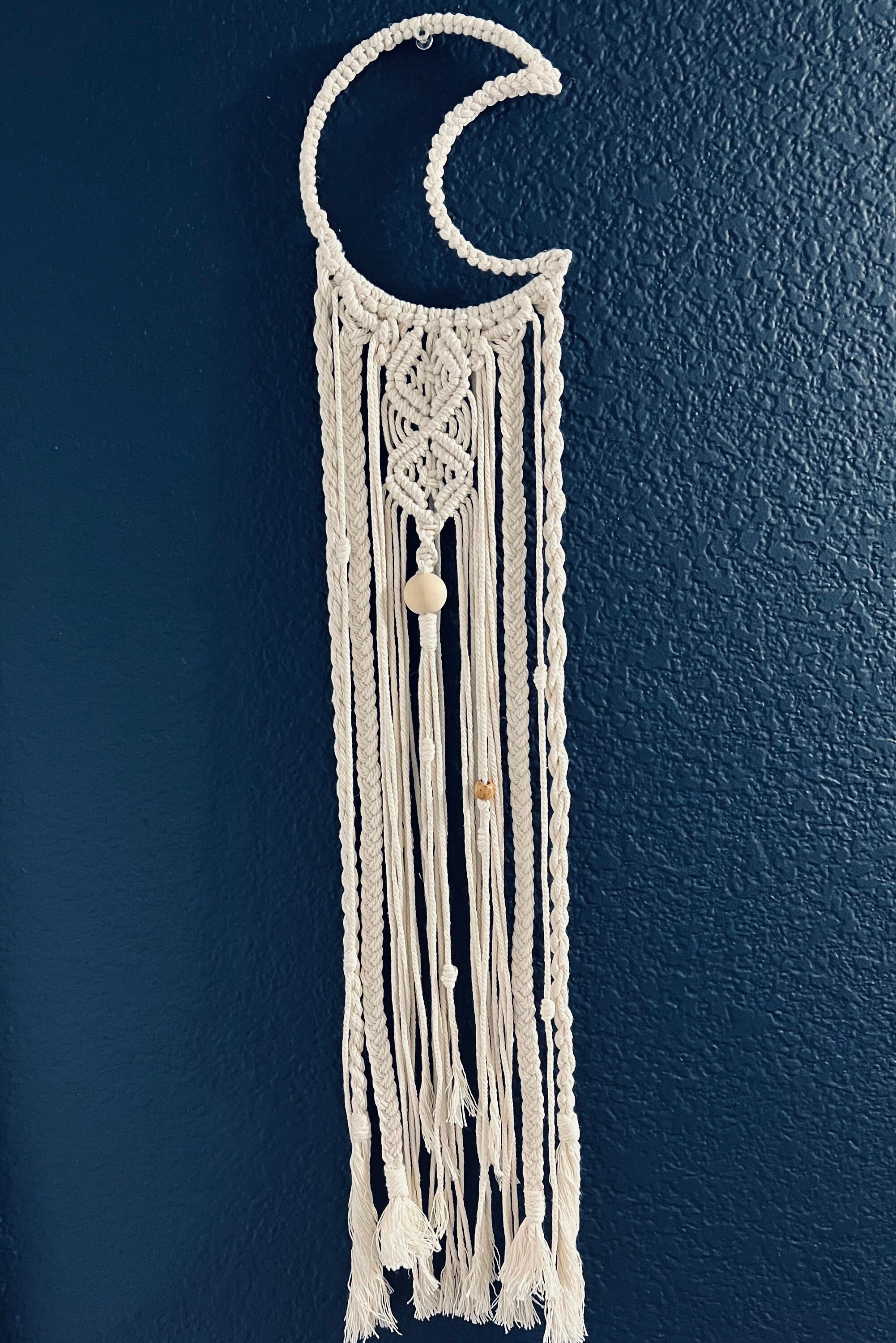 Macrame Moon Wall Hanging Moon Dreamcatcher Crescent Moon Etsy