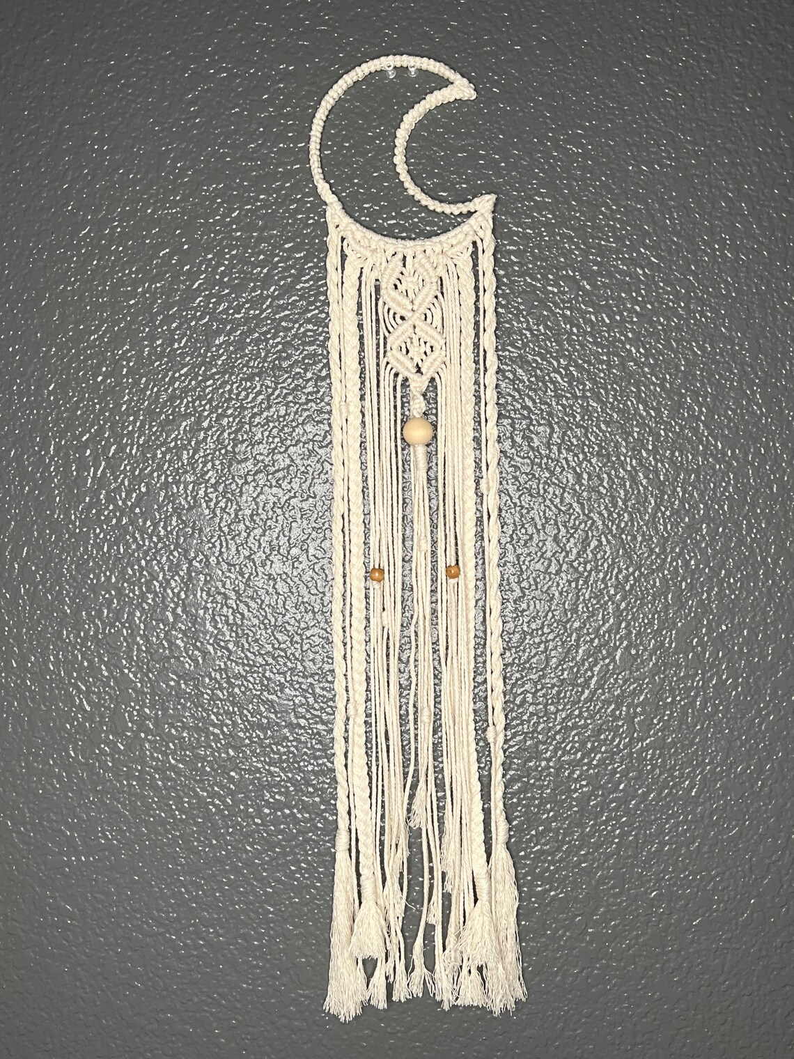 Macrame Crescent Moon Moon Wall Hanging Half Moon Macrame Etsy