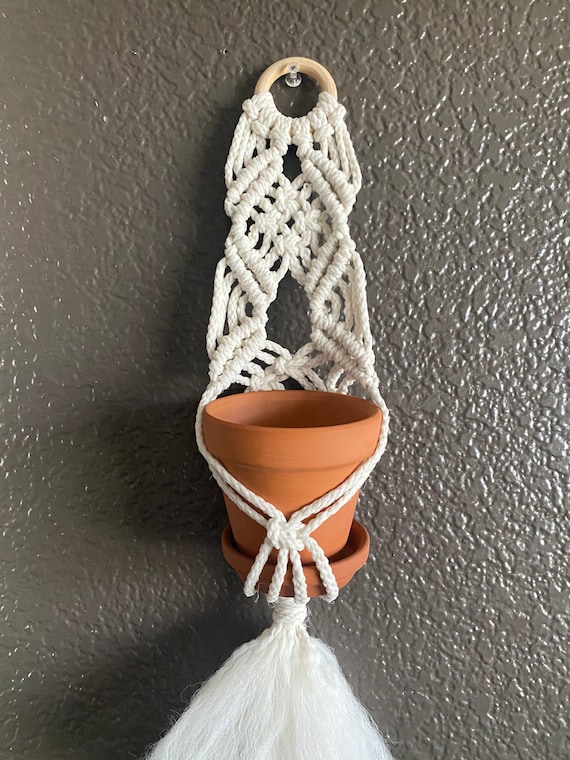 Handmade Macrame Plant Hanger with Terra Cotta Pot