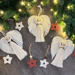 Christmas Angel, macrame angel ornament, wall hanging angel, Christmas decoration