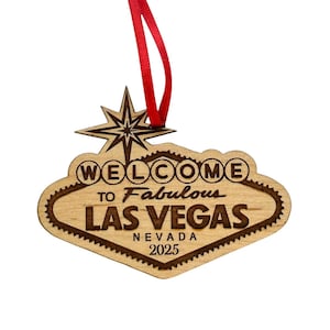 Las Vegas Ornament 2025: Laser Cut Wood Souvenir Gift