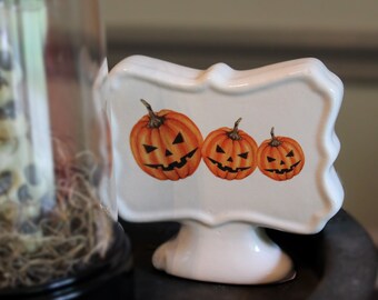 Unique Ceramic Decor, Ceramic Tabletop Decor, Shelf Decor, Home Accents, Accent Decor, House Decor, Decorative Tiered Tray, Halloween Decor