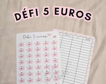 5 euros, défis, challenges, épargnes, Blush Budget | A5, A6