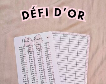 Défi d'or, défis, challenges, épargnes, Blush Budget | A5, A6