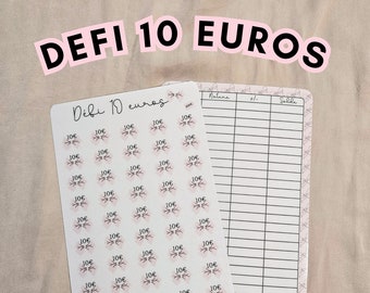 10 euros, défis, challenges, épargnes, Blush Budget | A5, A6