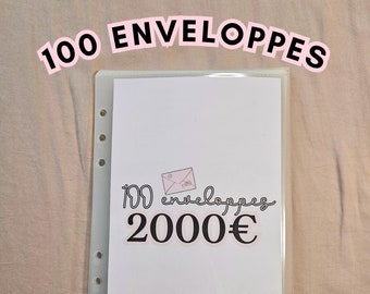 100 ENVELOPPES, défis, épargnes, challenges, Blush Budget | A5, A6