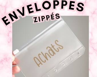 Enveloppe ZIPPE, A5 A6 A7, enveloppe budget, épargnes, défis | Blush Budget