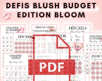 Défis économies édition Bloom à télécharger, défis et supports PDF, format A5, A6 | Blush Budget