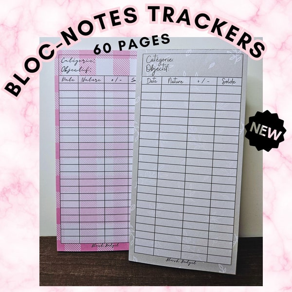 BLOC-NOTES trackers budget | challenge économies, épargnes, budget planner, A6 | Blush Budget