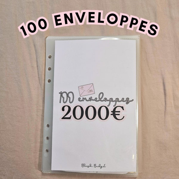 100 ENVELOPPES, défis, épargnes, challenges, Blush Budget | A5, A6