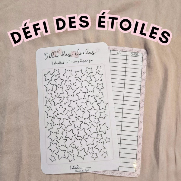 Défi des étoiles, défis, challenges, épargnes, Blush Budget | A5, A6