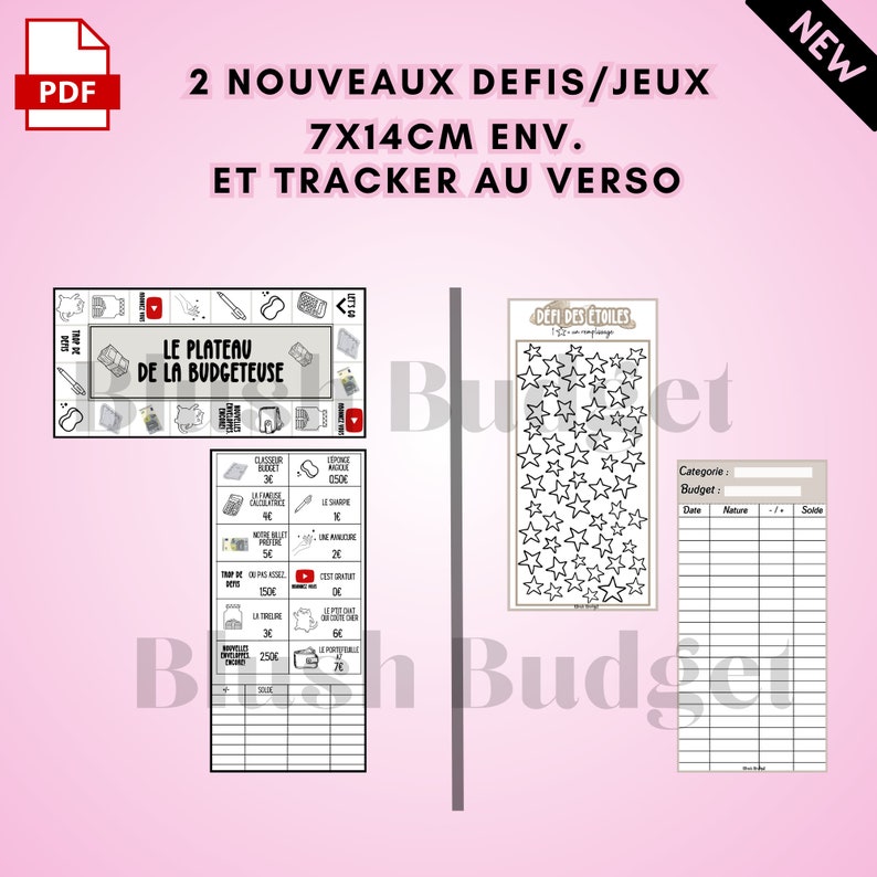 NEW 55 trackers et défis à télécharger, supports budgétaires, challenges BLUSH BUDGET image 5