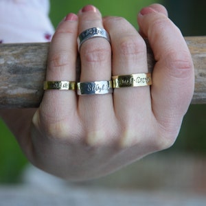 Offer x 2 Personalized rings 6mm with message or first name to offer