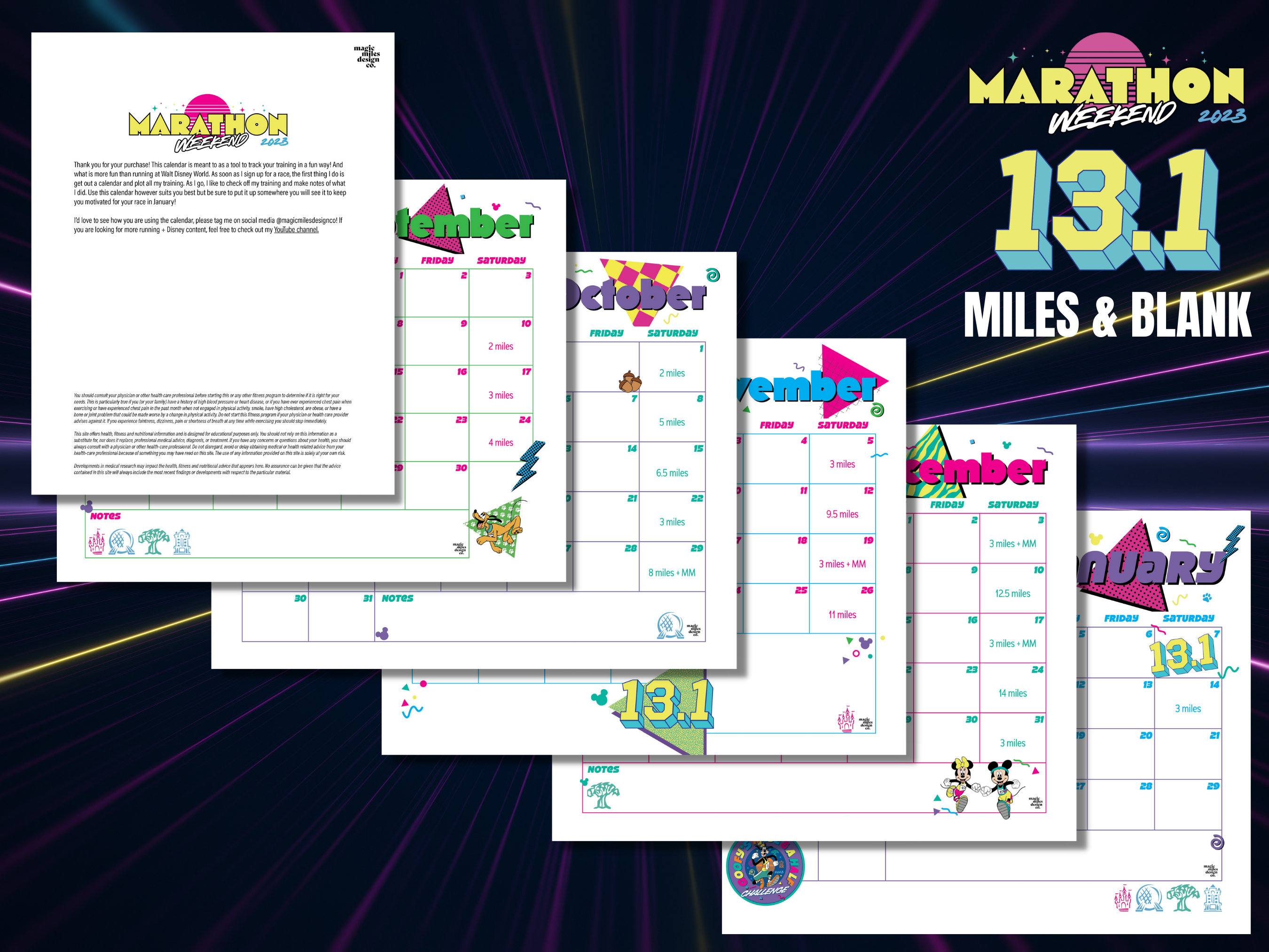 Half Marathon Training Calendar 2023 Marathon Weekend - Etsy