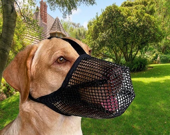 Handmade Dog Muzzle,Muzzles for Small Medium Large Dogs, Poisoned Bait Protect Muzzle with Adjustable Straps,Prevent Biting Chewing