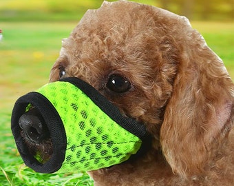 Dog Muzzle, Green Soft Muzzle for Small Medium Large Dogs Puppy Muzzle for Biting Chewing,Allows Panting Drinking