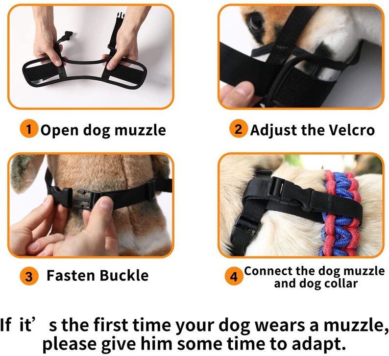 Handmade Dog Muzzle A Dog Muzzle and 1 Adjustable Fixed Rope - Etsy