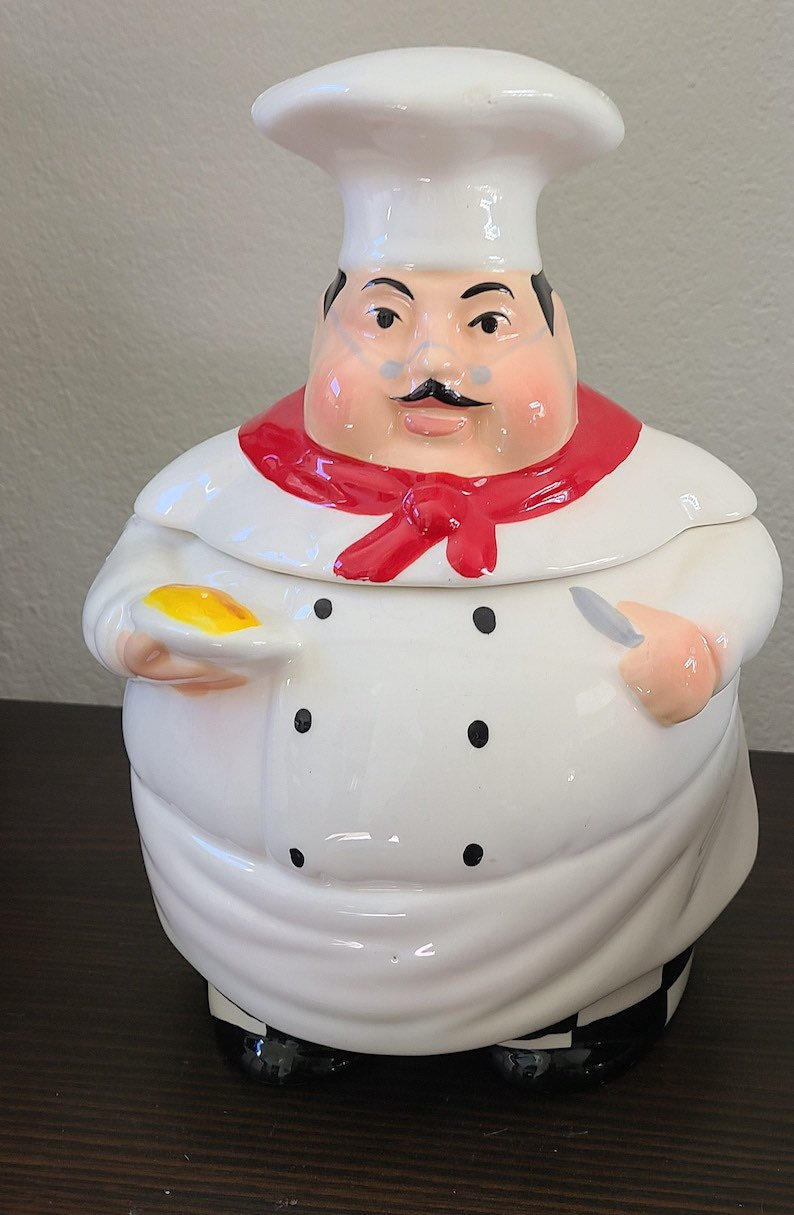 Vintage Fat Chef Kitchen Bistro Italian Cookie Jar Food - Etsy