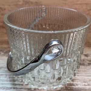 Vintage Teleflora Eiskübel, Glas Eiskübel, Mid Century Barware, Wassertropfen Glas, Tear Drop Eiskübel