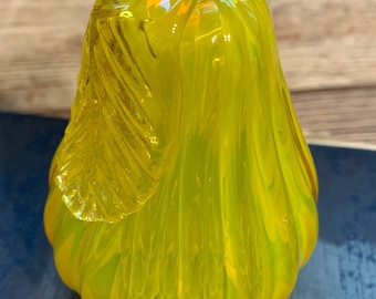 vintage jaune poire en verre soufflé