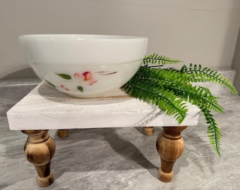 Vintage Fire King Peach Blossom Milk Glass Mixing Bowl